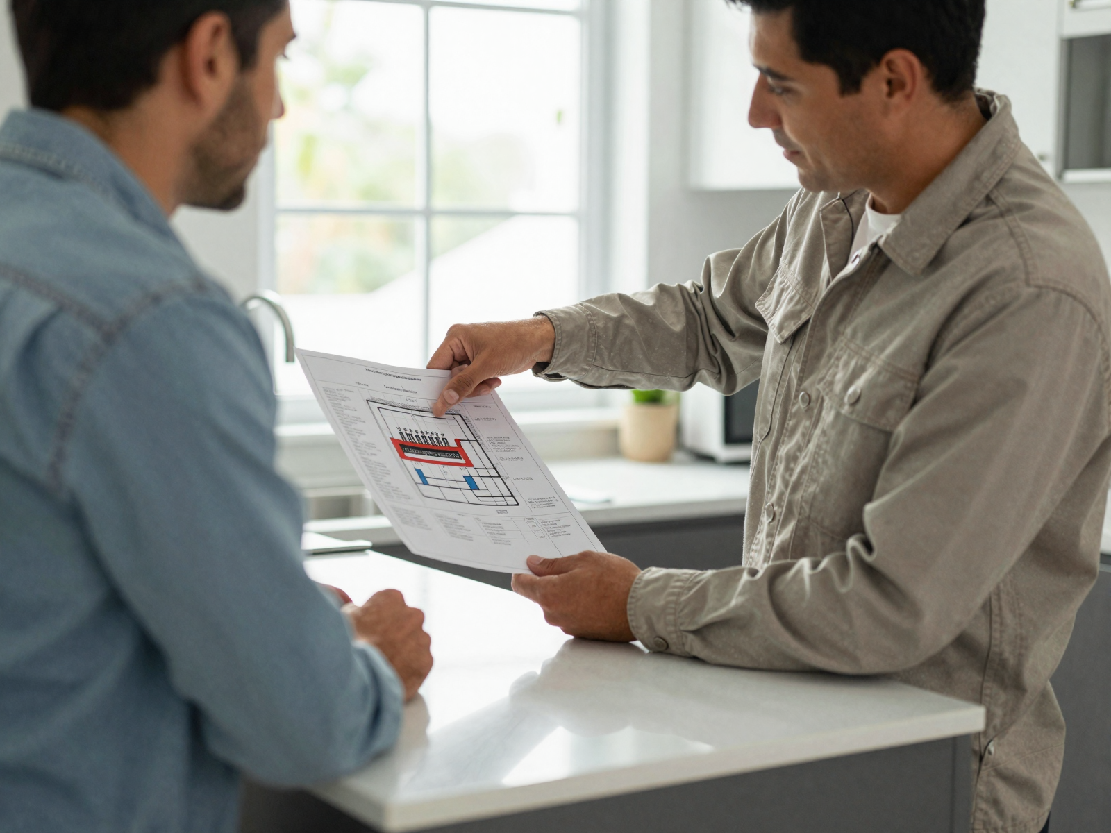 Electrician installing electrical panel in modern home
